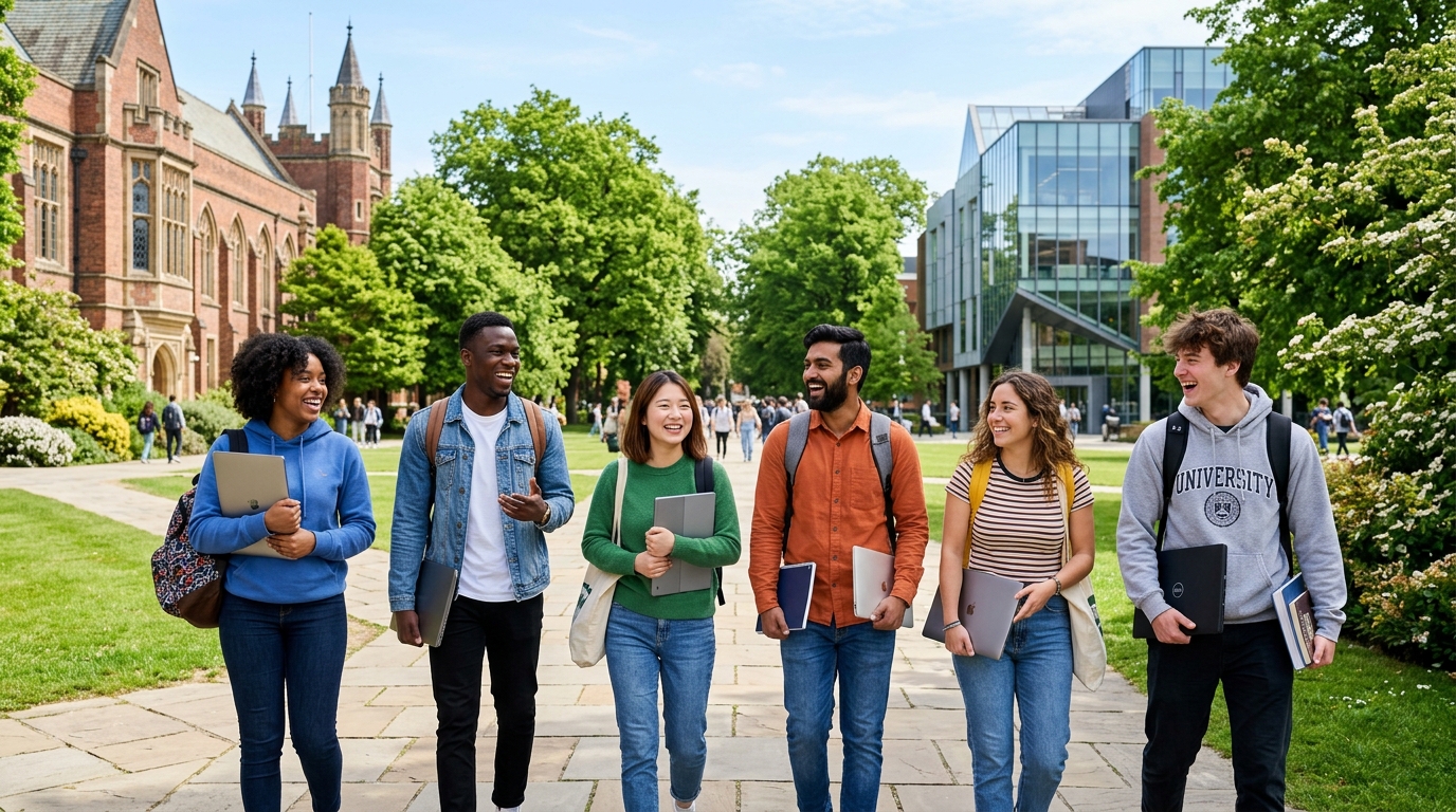 USHASHREE International University Students walking on campus